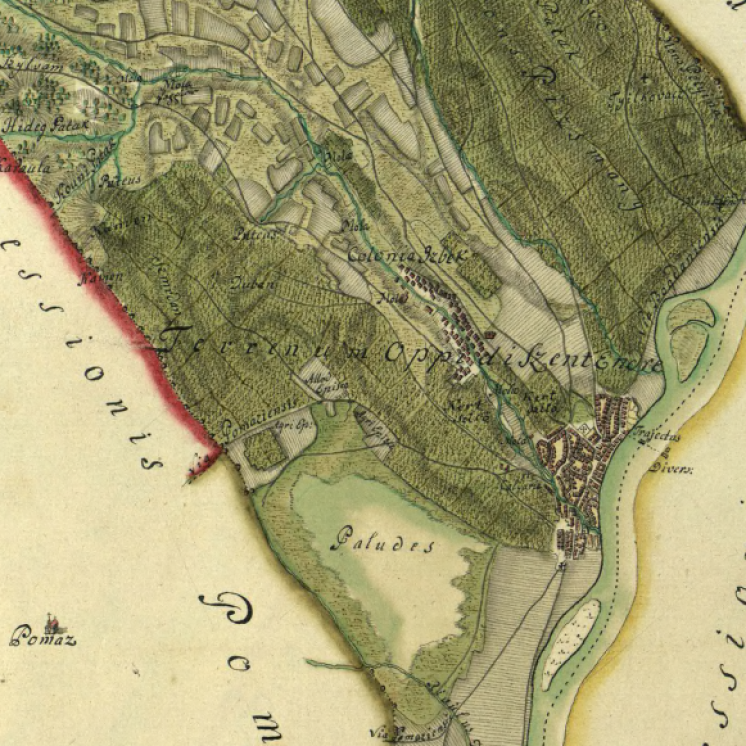 Szentendre térképe, 1767-1779, részlet. MNL OL – S 11 – Nr. 830/81