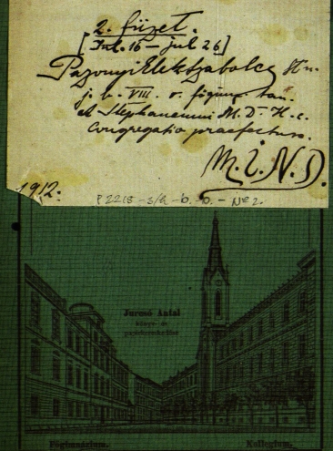 HU MNL OL - P 2215 - 3.h - b. - 0. - № 2: pazonyi Elek Endre ifjúkori naplójának részlete, melyet Pazonyi Elek Szabolcs álnéven írt (1912)